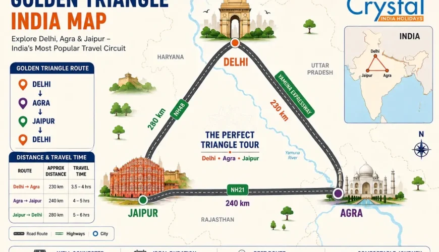 map of the golden triangle india​