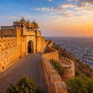 Nahargarh Fort sunset view over Jaipur city